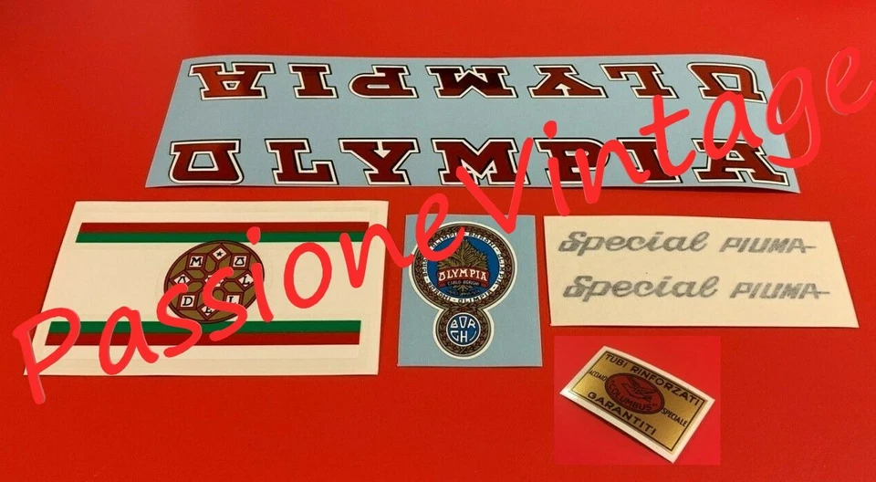 OLYMPIA SPECIAL PIUMA anni 70 Kit decalcomanie /stickers/adesivi