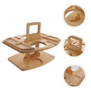 Outdoor Picnic Tray Wine Rack Snack Storage Multifunctional Wood - Picture 1 of 12