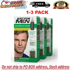Just for Men H-35 MEDIUM BROWN Hair color Shampoo In (1 2 3 pack ) - Picture 1 of 11