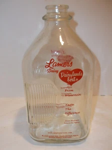 Botella de leche DE COLECCIÓN - Vidrio LAMERS - Dos cuartos de galón 64 OZ líquido - Imagen 1 de 8