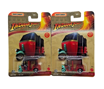 2024 Matchbox MBX Tangiers Tuk Tuk #51 Red - Set of 2 - Indiana Jones - Image 1 of 3