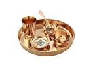 Indian Traditional Bronze Dinner Thali Set 6 Pieces With Gold