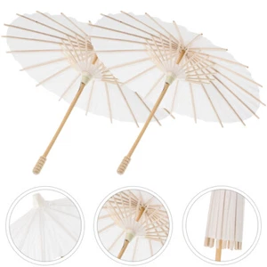 2 Pcs Blank Oiled Paper Umbrella Travel Decor Photographic Lighting Umbrellas - Picture 1 of 12