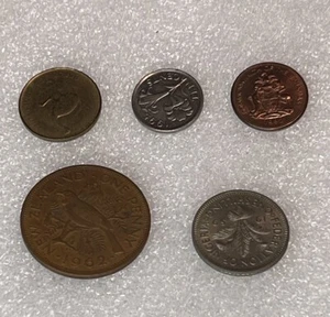 6 Monedas Dinamarca Nueva Zelanda Nigeria Bahamas Bermudas Argentina - Imagen 1 de 18