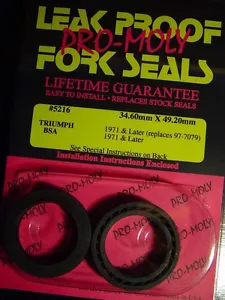 Sellos de horquilla BSA A65 B50, Triumph T120, T140, T150/160, OIF, PRO-MOLY A PRUEBA DE FUGAS - Imagen 1 de 4