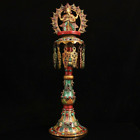 Chinese Rare Tibetan Buddhism Old Copper Handmade Elephant Oil Lamp