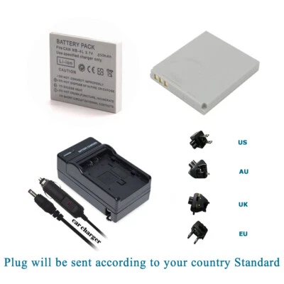 NB-4L NB4L 3,7V 850mAh Digital Li-Ion Akkupack ODER Ladegerät für Canon Kamera - Bild 1 von 4