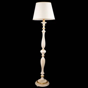 Piantana lampada da terra classica in legno avorio oro a 1 luce esse 725/t - Picture 1 of 3