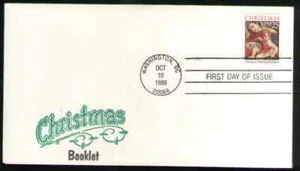 US. 2427. 25c. Mabonna & Child, by Caracci Booklet, Christmas. Cachets FDC.1987 - Picture 1 of 1