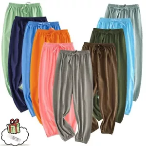 Girls Boys Soild Elastic Basic Harem Long Pants Joggers Soild Color Sport Pants - Picture 1 of 26