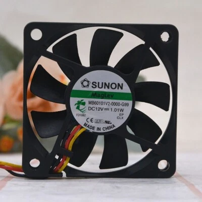 1 PCS   SUNON Fan  MB60101V2-0000-G99 DC12V  1.01W 6010 6CM 3 WIRE   cooling fan - Image 1 of 3