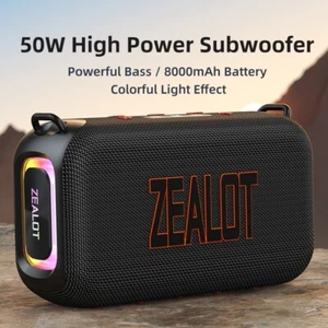 50W Waterproof Bluetooth Speaker with Powerful Bass EQ Mode and 8000mAh Battery - Picture 1 of 16
