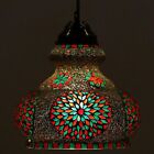 Marokkanische Hngelampe trkische Surahi-frmige groe Glaslampe mehrfarbig