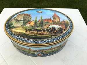 Große Dose Leer Biscuits Lebkunchen Schmidt Nürnberg Deutschland Vintage Tin Box - Picture 1 of 6
