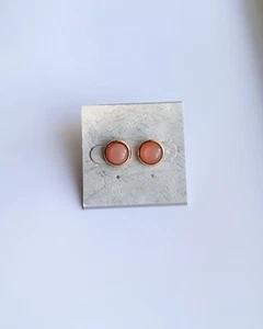Peach Moonstone Earrings, 18k Gold Plated - Picture 1 of 1