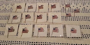 De colección 16 Banderas de EE. UU. Alfileres de Solapa de Metal Rojo Blanco Azul Pin Patriótico Marco de Arte  - Imagen 1 de 9