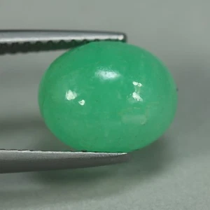 3.46 Cts_Loose Stone_100 % Natural Colombian Bright Green Emerald Cabochon - Picture 1 of 3