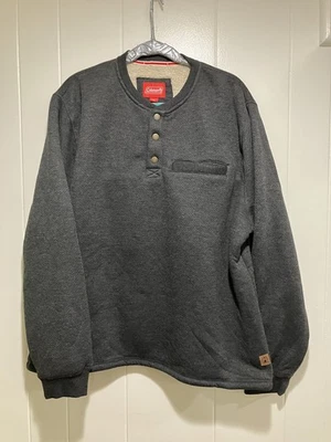 Camisa Henley Coleman Para Hombre Gris Manga Larga Forrada Sherpa Waffle Talla XXL Foto 1 de 4