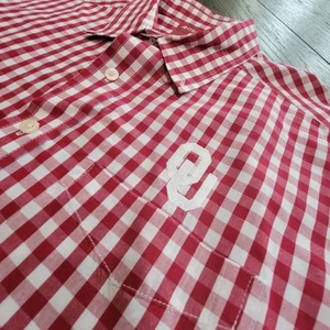 Camicia casual Antigua uomo Oklahoma Sooners OU bottoni davanti L/S taglia media T426 - Foto 1 di 5