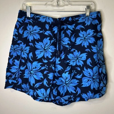Shorts Catalina Feminino Grande 12/14 Azul Preto Bolsos de Carga Roupa Ativa Floral - Imagem 1 de 4