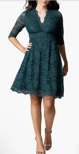 Kiyonna Lace Cocktail Dress Sz Large Emerald Green NWT - Picture 1 of 8