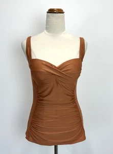 NEW Maru Mara Womens Swimwear Size 10 M Rust Tankini Top Singlet Beach Swim Surf - Foto 1 di 10