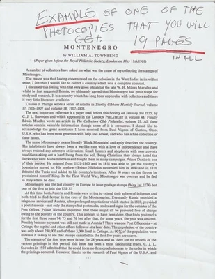 Literatura filatélica Montenegro Crna Gora, 19 fotocopias, revistas filatélicas Foto 1 de 4