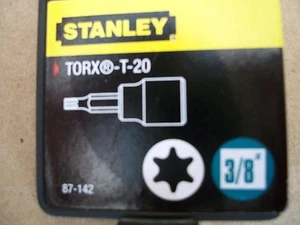 NUEVO STANLEY 3/8 PULGADAS DRIVE TORX SOCKET T-20 - Imagen 1 de 3