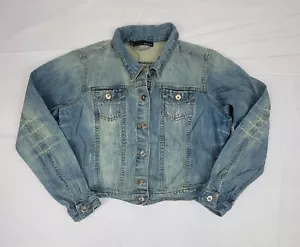 Chetta B Denim Jacket Womens XL. Button Up Pocketed Jean Longsleeve. - Picture 1 of 6
