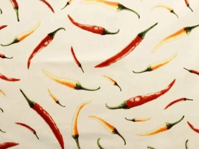 Tessuto Fantasia Peperoncini al Metro | Made in Italy |100% Cotone|Altezza 180cm - Immagine 1 di 3