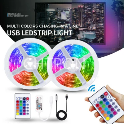 5V RGB Led Strip USB 60Led/M 2835 SMD Flexible Led Tape +24Key 3Key Wifi Control - Image 1 of 4