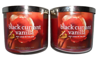 Bath & Body Works Black Currant Vanilla (2 PACK) Scented Candle 3-Wick RARE - Image 1 of 4