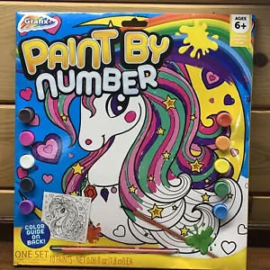 Kit Pintura Por Número Unicornio 1 Lienzo 10 Pinturas y Pincel Edad 6+ - Imagen 1 de 2