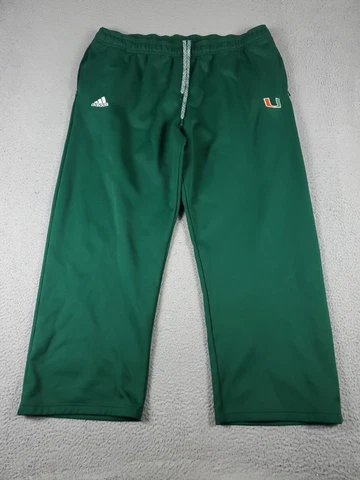 Adidas Miami Hurricanes UM Pants Mens 2XL Green Track Joggers Sweatpants Cover