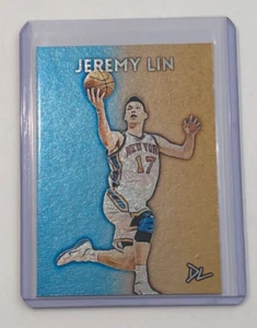 Jeremy Lin Platinum Plated Limited Artist Signed New York Knicks Card 1/1 - Picture 1 of 2