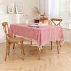 Classic Checked Tablecloth Check Tablecloth with Tassel Picnic Cotton TableCover