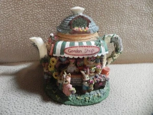 Bunny Garden Shop Decorative Teapot Coin/Piggy Bank* - Picture 1 of 9