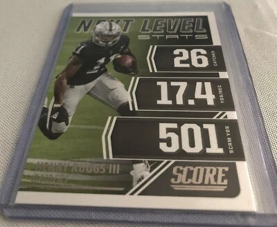 2021 Score Football Henry Ruggs III Las Vegas Raiders Next Level Stats #NL25 - Image 1 of 2