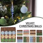16X Christmas TreeOrnament Velvet Balls Pendant Baubles Xmas Hanging J8R8