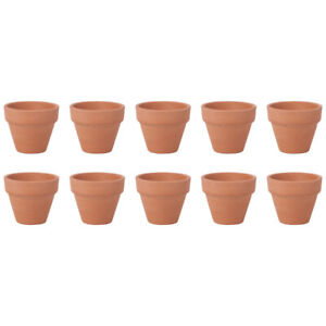 10 Mini Clay Ceramic Pots for Succulents, House Plants, and Crafts-MH