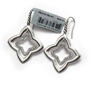 Nuovi orecchini DAVID YURMAN Quad Quad Quad Quadrifoglio Mobile in Argento e Diamante - Foto 1 di 8