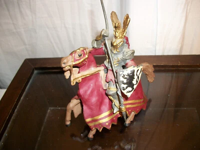 Lead Knight on Horseback, Carrying Shield and Spear, Painted - Image 1 of 3
