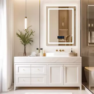 WISFOR Smart Lighted LED Mirror Anti-fog Bluetooth 3 Color Lights Vanity Mirror - Picture 1 of 13