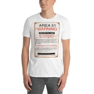 Area 51 Warnschild Kurzarm Unisex T-Shirt - Bild 1 von 4