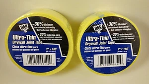 2 rollos de cinta adhesiva de fibra de vidrio ultra delgada para paneles de yeso DAP 2" X 180' - NUEVO - Imagen 1 de 7