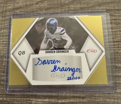 2023 Sage Gold Foil Darren Grainger #A-DG RC Auto /100 SP! PANTHERS - Image 1 of 2