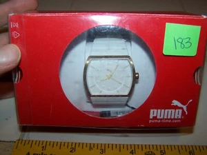 NOS Puma Watch w box Women White Nylon band Marlox 302512 - Picture 1 of 10