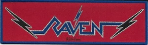 RAVEN-WIPED OUT-STRIPE WOVEN PATCH-BLUE BORDERS-OFFICIAL-NWOBHM - Picture 1 of 1