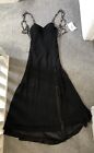 prom dress size 6/8 black  with Gems at the top, slit at the front