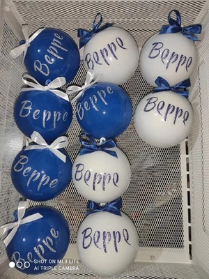 Pallina Personalizzata Con Nome Blu Argento - Immagine 1 di 4